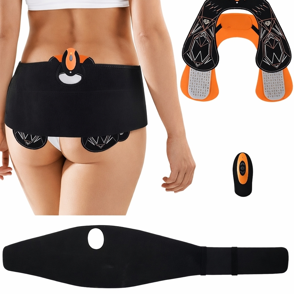 Wireless Hip & Butt Muscle Stimulator Belt - Black & Orange